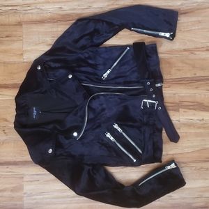 Walter Baker black velvet moto jacket